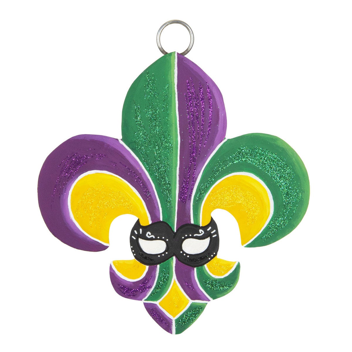 Sac Bandoulière Femme The Mardi Gras Krewe - Pailleté Fleur De Lis Doré - Perles Et Strass - Style Festival